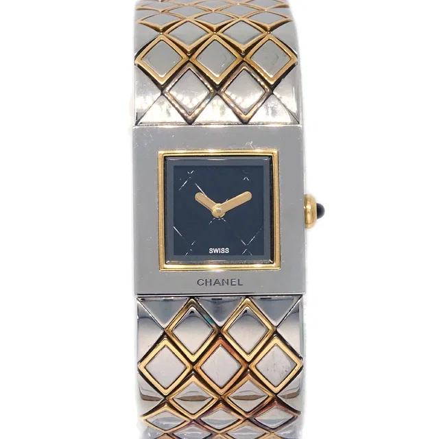 Chanel Matelasse Quartz Watch SS 18KYG from AMORE Vintage Tokyo