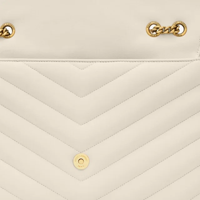 Saint Laurent Quilted Lambskin Shoulder Bag — White Leather in White Lambskin from HEWI