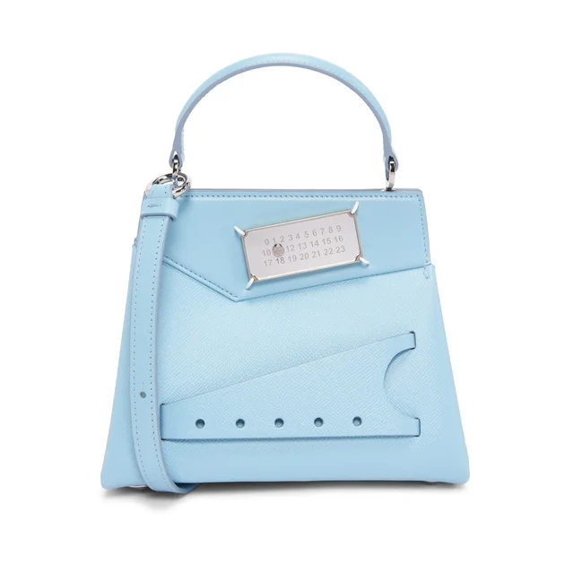 Maison Margiela Small Snatched Bag in Pale Blue Calfskin from Blue Spinach