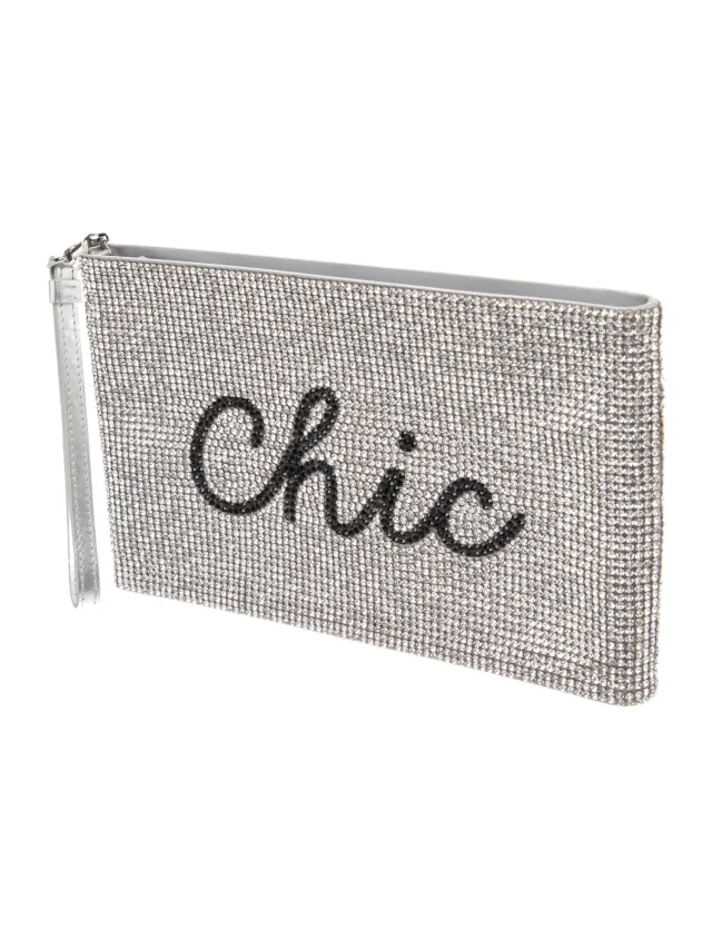Judith Leiber Crystal Clutch in silver|gray Satin from The RealReal, photo 3 of 5