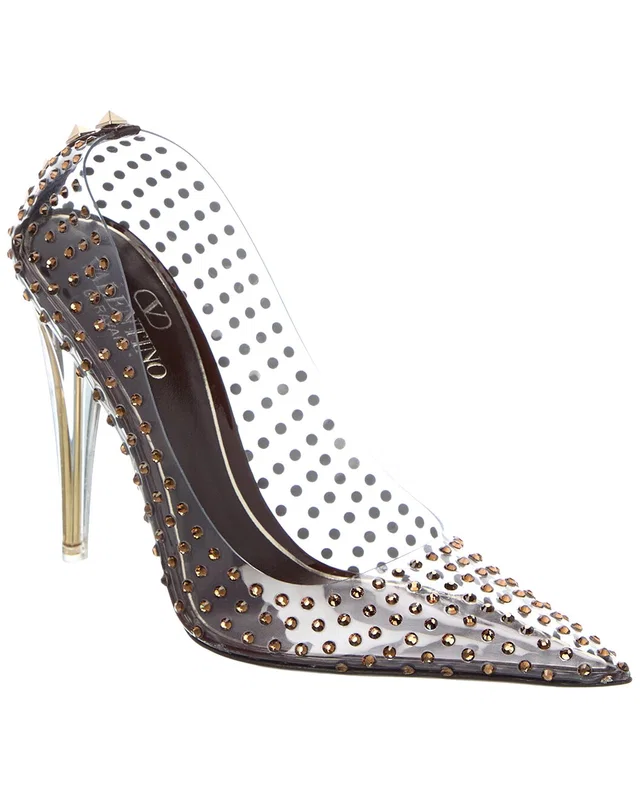 Valentino Rockstud 110 Vinyl & Leather Pump, image 1 of 1 from Gilt