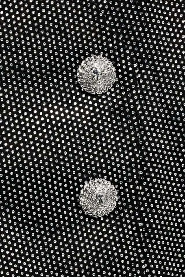 Balmain Crystal-Embellished Cotton-Blend Mini Dress in Black, photo 4 of 4 from THE OUTNET
