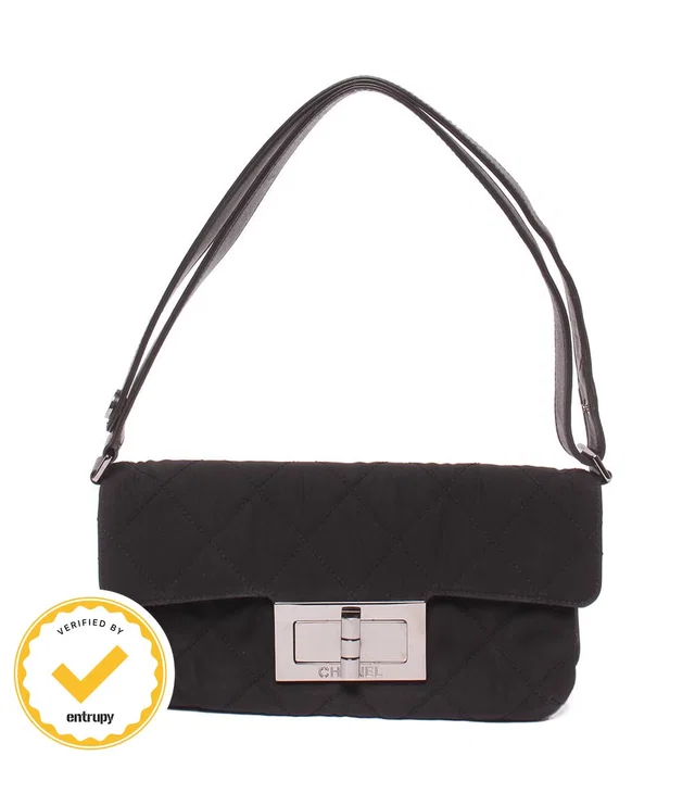 Chanel Shoulder Bag Silver in Silver Leather from The Reluxe