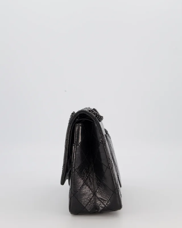 Chanel Black Reissue 226 Medium Double Flap Bag in Patent Leather with So Black Hardware in Black Patent leather from Sellier, photo 8 of 19