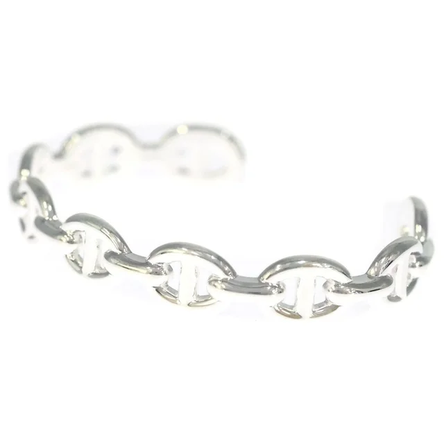 Hermès Chaine D'Ancre Enchainee Bangle Bracelet Silver in Silver from The Reluxe