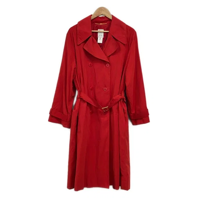 Celine Trench Coat M Red Long Sleeve Spring Fall 40 in Red from The Reluxe