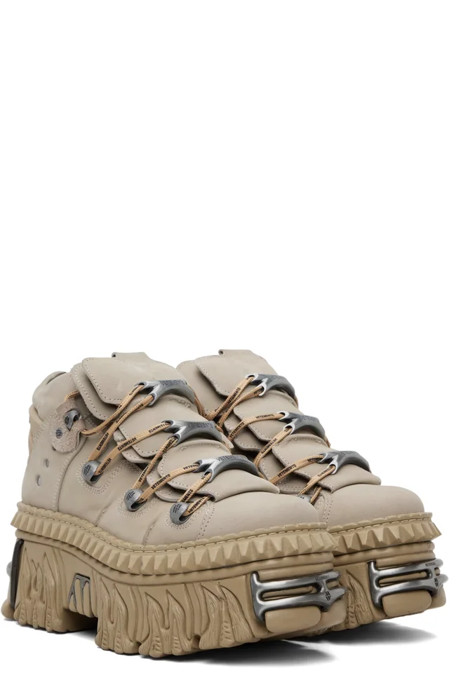 VETEMENTS Taupe New Rock Edition Fire Platform Sneakers, photo 4 of 5 from SSENSE