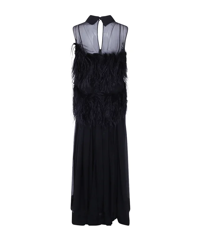 Alberta Ferretti Ethereal Silk Chiffon Feather Gown, photo 2 of 6 from SENSER