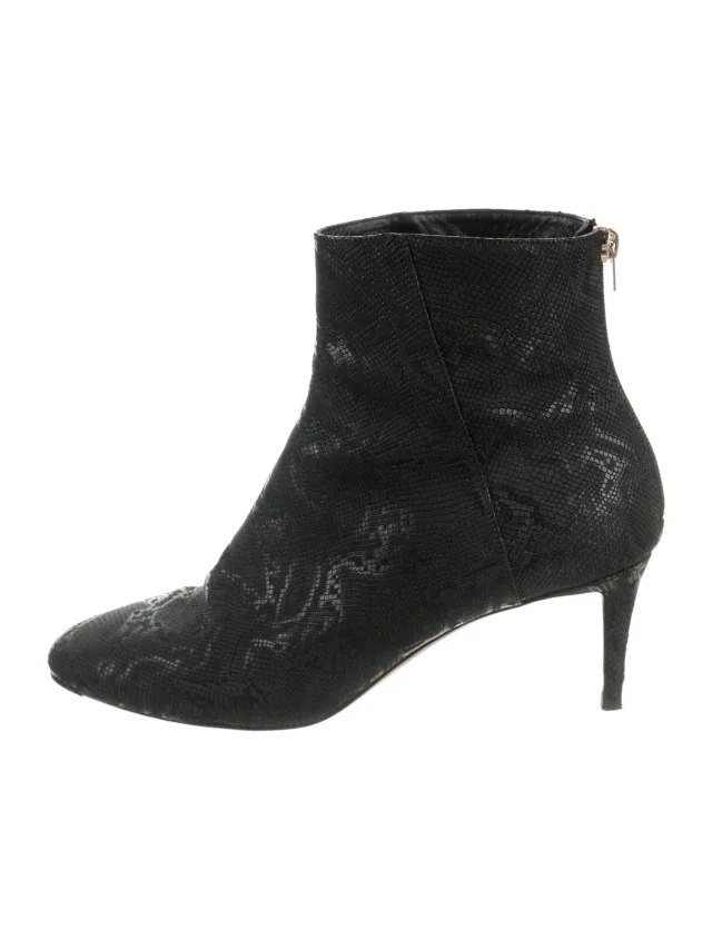 Jimmy Choo Embossed Leather Boots in black Leather from The RealReal