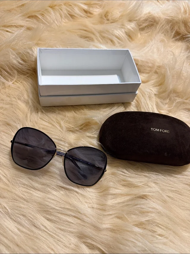 Tom Ford Women's Black Frame Sunglasses With Dark Gray Lenses in black from Poshmark