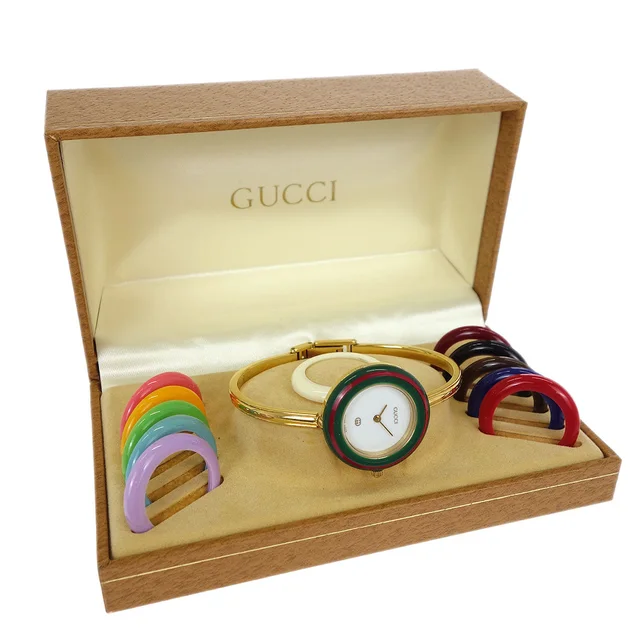 Gucci 1100-L Change Bezel Chameleon Quartz Watch SS from AMORE Vintage Tokyo