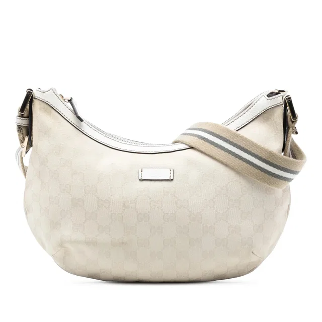 Beige Gucci GG Canvas Web Crossbody in Beige Canvas from Designer Revival, photo 1 of 1
