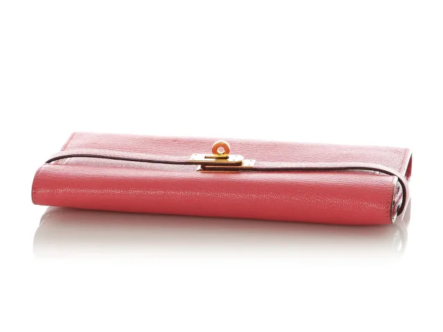 Hermès Rose Azalée Chèvre Kelly Long Wallet in Pink Goatskin from Ann's Fabulous Finds, photo 7 of 11