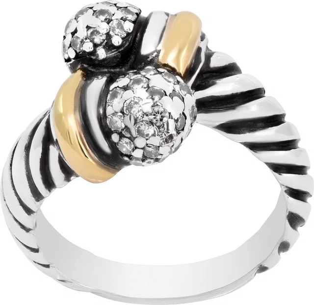 David Yurman ring with diamond accents in Yellow Gold, Sterling Silver from Gray And Sons