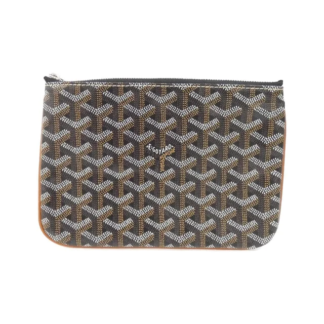Goyard PM ABU SENAT PM Pouch in 03/BLACK+TAN (black + tan) / SILVER (silver) hardware coating canvas from KOMEHYO