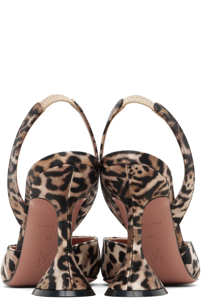 Amina Muaddi Brown Holli Sling 95 Heels, photo 2 of 4 from SSENSE