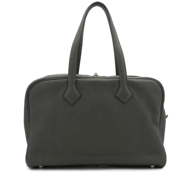 Hermès Victoria 35 Graphite Taurillon Clemence Hand Bag 2008 Square L Palladium Hardware in Grey Clemence leather from Luxury Promise