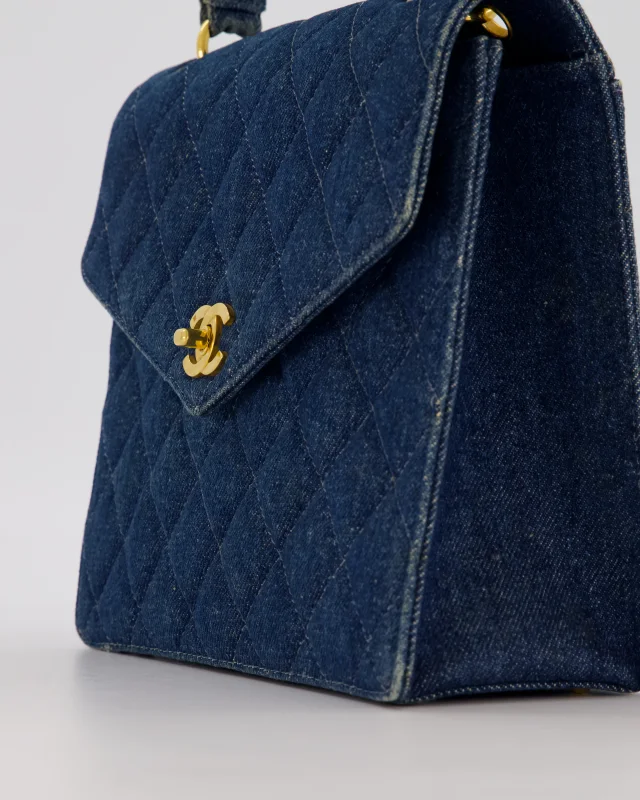 Chanel Vintage Denim Medium Top Handle Bag in Denim from Sellier, photo 10 of 18