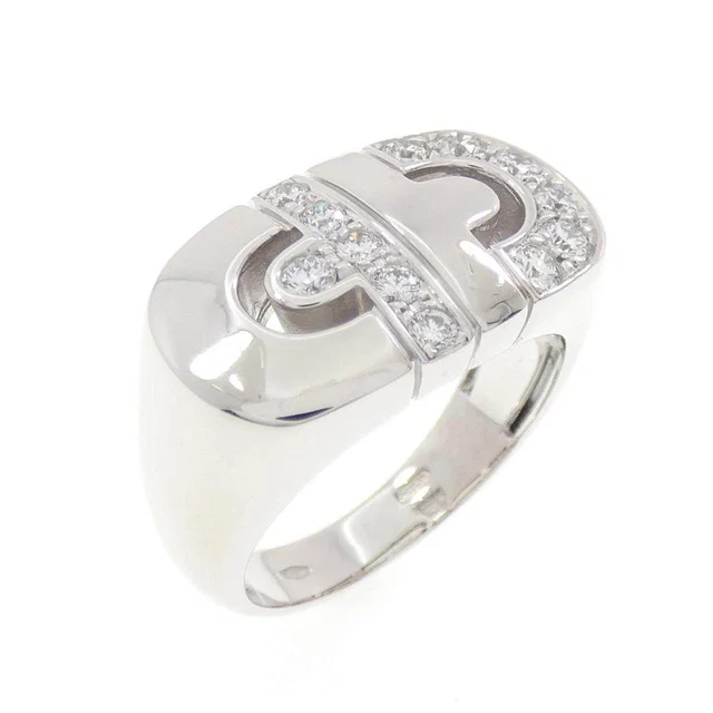 Bvlgari Parentesi 750 White Gold Diamond Ring Size 9.5 in White from LuxUness