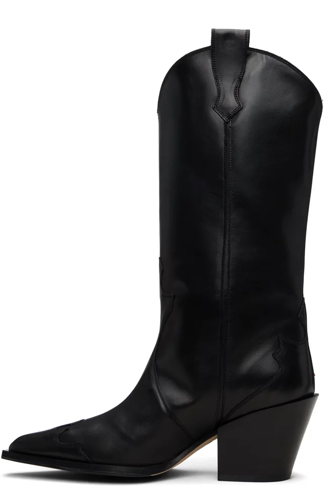 Aeyde Black Ariel Cowboy Boots, photo 3 of 5 from SSENSE