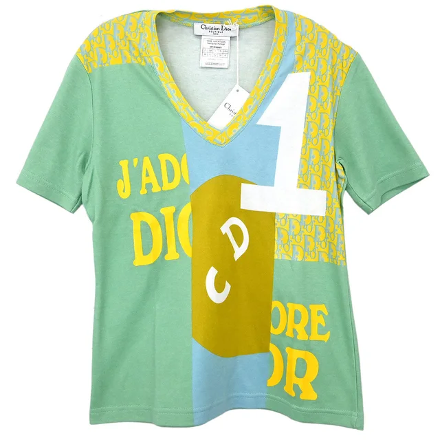 Dior Short Sleeve T-shirt Top Light Green #38 in Green from AMORE Vintage Tokyo