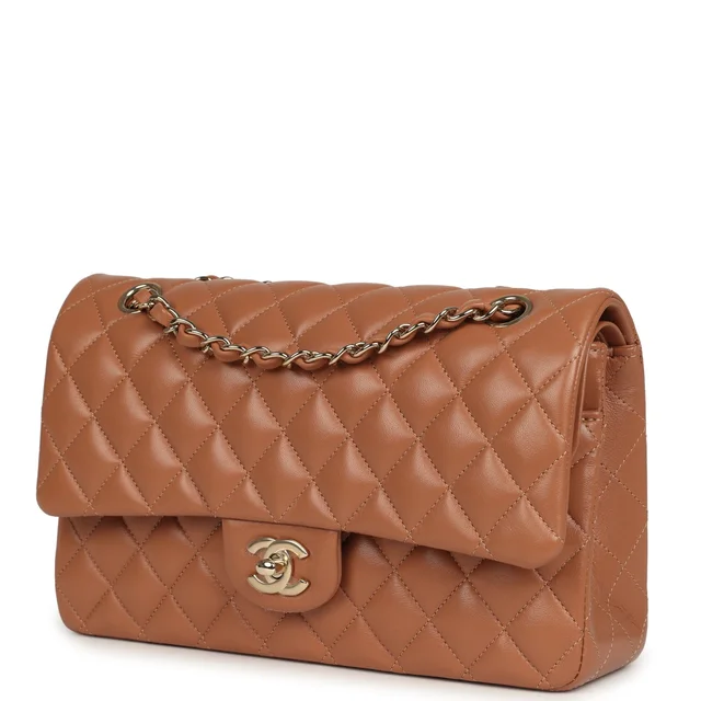 Chanel Medium Classic Double Flap Bag Caramel Lambskin Light Gold Hardware in Lambskin from Madison Avenue Couture, photo 2 of 2