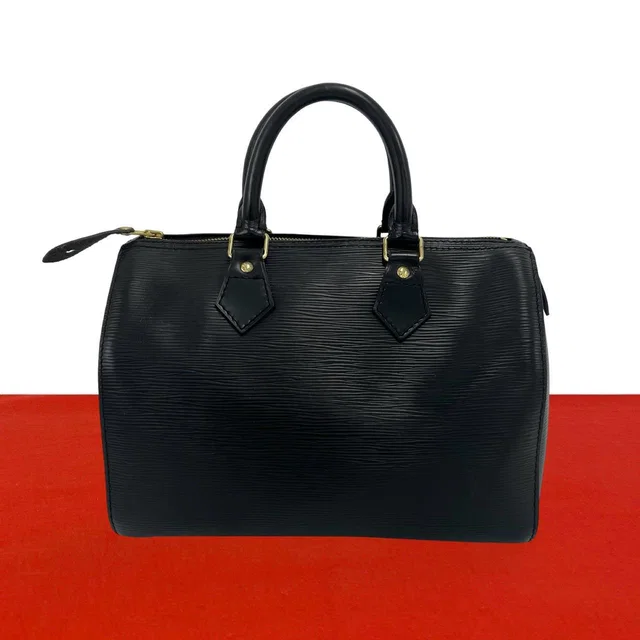 Louis Vuitton Vintage Speedy 30 Epi Leather Mini Boston Bag Noir in Black Leather from The Reluxe