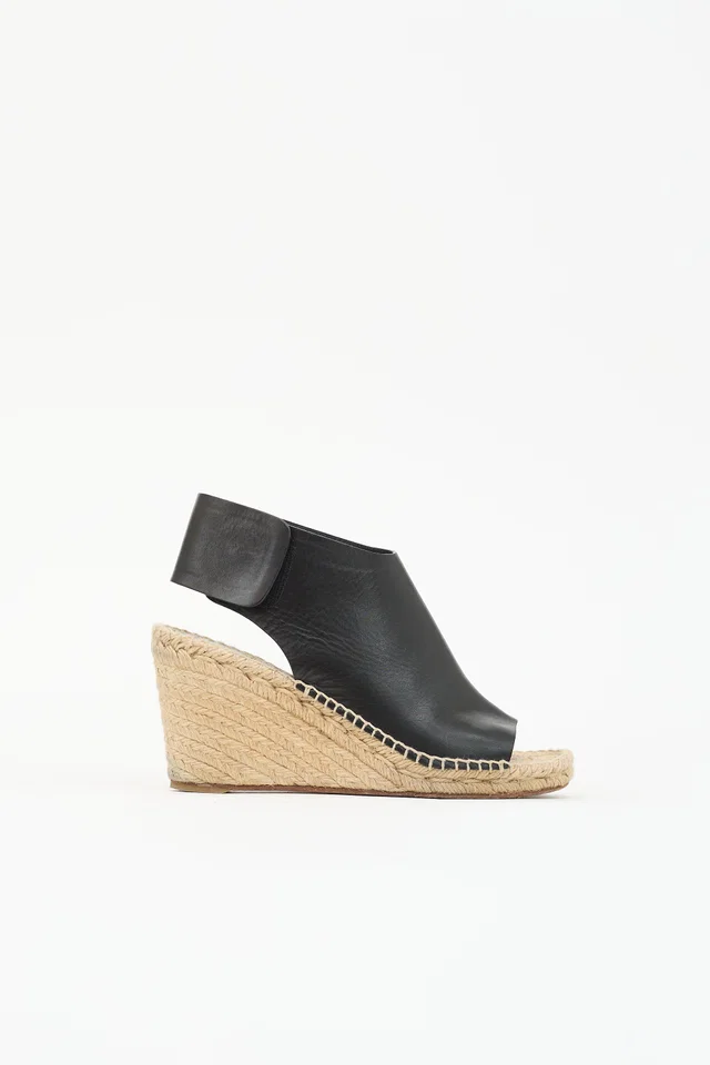 Celine Leather Espadrille Wedge Heel in Leather from VSP Consignment