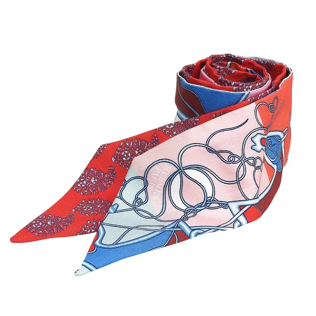 Hermès Coup de Fouet au Bloc Twilly Red/Multi in Red Silk from VINTAGE QOO TOKYO