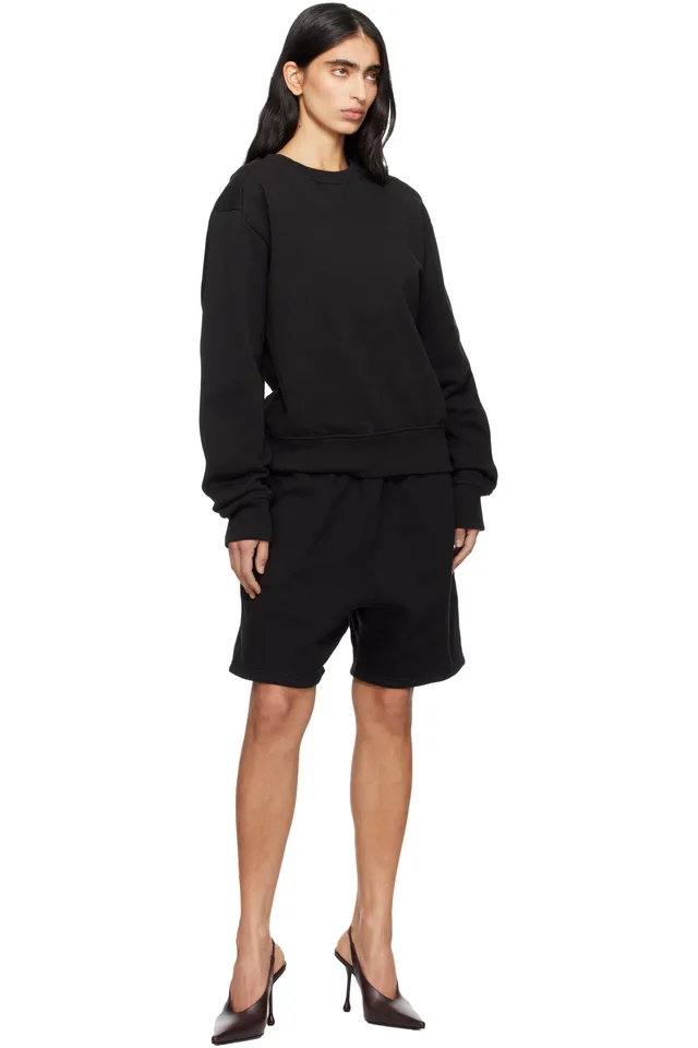 Entire Studios Black Standard Sweat Shorts, photo 4 of 4 from SSENSE