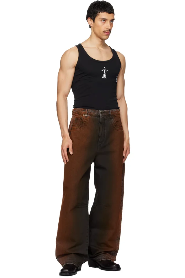 EGONlab Black & Orange Overscaled Jeans, photo 4 of 4 from SSENSE