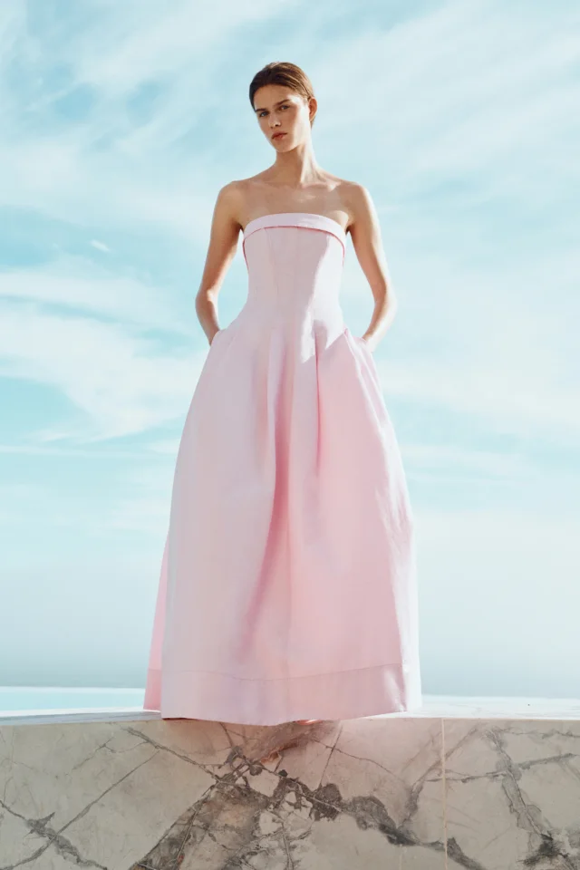 SIMKHAI Avril Cotton Bustier Maxi Dress in DAISY Cotton Poplin, photo 2 of 7 from SIMKHAI
