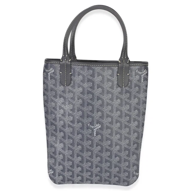 Goyard Grey Goyardine Canvas Poitiers Tote Pm Blue Coated Handbag in Blue Canvas from HEWI