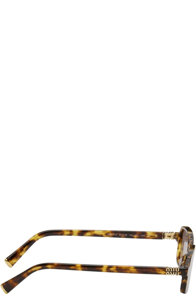 Miu Miu Eyewear Brown Miu Regard Sunglasses, photo 2 of 4 from SSENSE