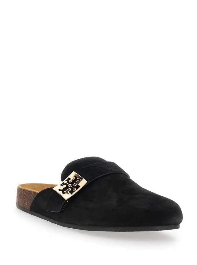 Tory burch 'Mellow' Black Slip-On Mules with Gancini buckle in Suede Black Women in Black 100% Bovine, photo 3 of 7 from Gaudenzi Boutique
