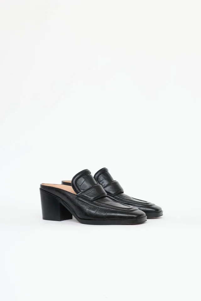 Bottega Veneta Embossed Loafer Mule in Crocodile from VSP Consignment, photo 2 of 2