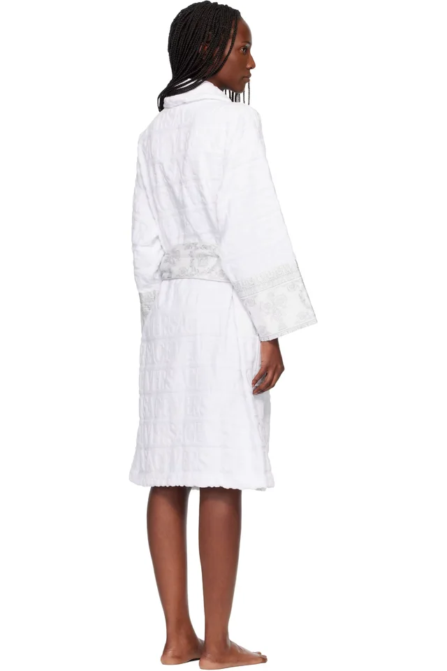 Versace White 'I Heart Baroque' Bathrobe, photo 3 of 4 from SSENSE