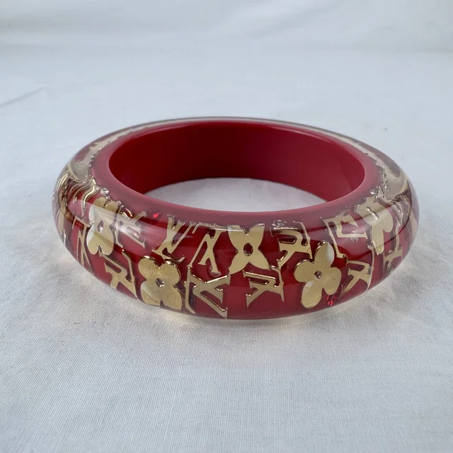 Louis Vuitton Inclusion Monogram Red Bangle / Bracelet GM in Red resin from Reowned