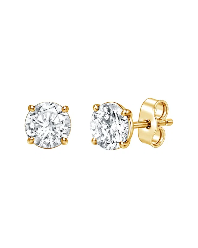 Lab Grown Diamonds 14K Gold 4.00 ct. tw. Lab-Grown Diamond 4 Prong Stud Earring, image 1 of 1 from Gilt