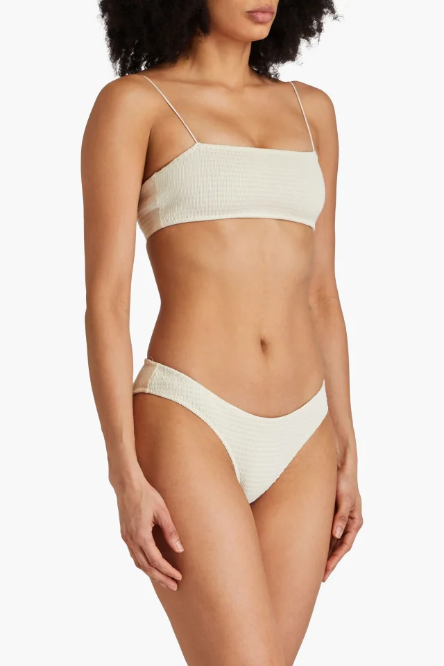Toteme Smocked Bikini Briefs in White, photo 2 of 4 from THE OUTNET