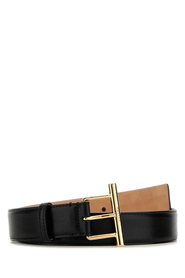 Alexander McQueen Belt — Black in Black Calfskin from HEWI