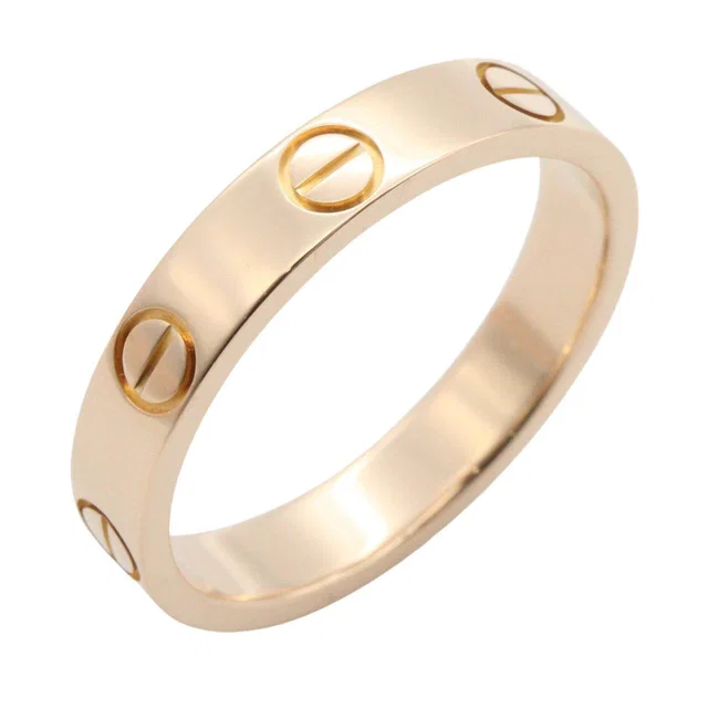 Cartier Mini Love Au750 Pink Gold Ring Size 10 in Pink from LuxUness