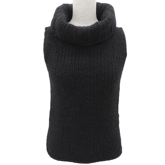 Gucci Wool Sleeveless High-Neck Knit Top #XS Black in Black Wool from VINTAGE QOO TOKYO