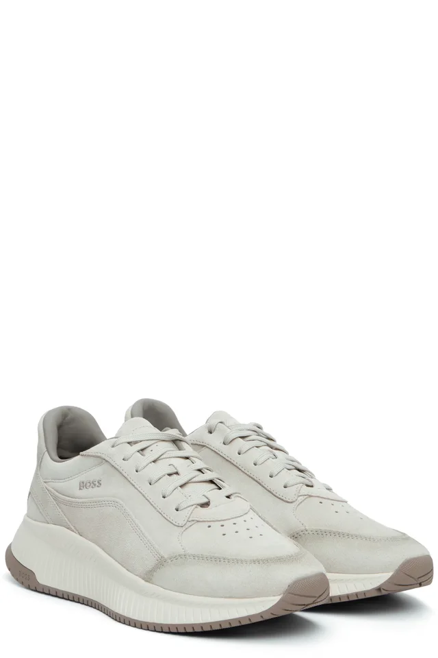 BOSS Beige TTNM Suede Sneakers, photo 4 of 5 from SSENSE