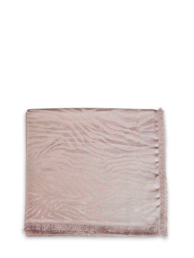 Fendi Silk And Cashmere Tiger Jacquard Stole — Taupe Scarfs in Taupe Silk from HEWI
