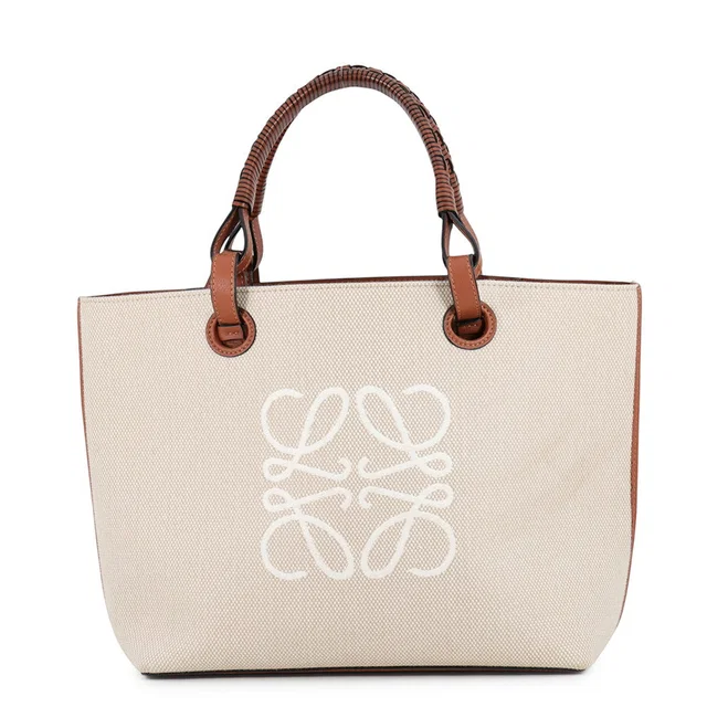 Loewe Anagram Tote Bag Beige/BrownA717S72X06 Canvas Leather Size Small in Beige Canvas from GALLERY RARE
