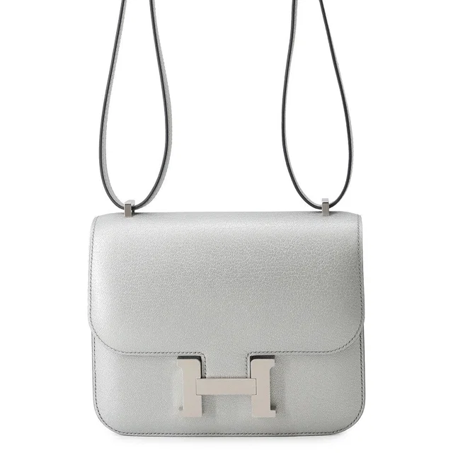 Hermès Constance 3 Miroir Argent Chevre Shamqila Size Mini in Silver Goatskin from GALLERY RARE