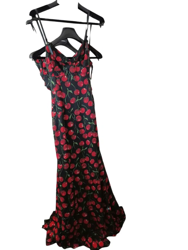 Dolce & Gabbana Dress Maxi Black Cherry in Black from Luxury Promise