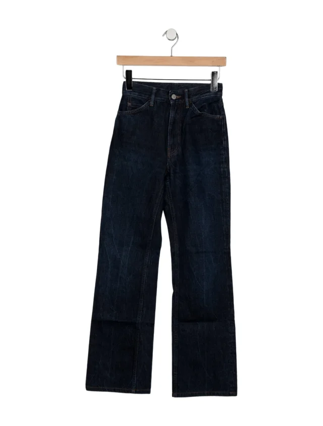 Acne Studios High-Rise Straight Leg Jeans in blue from The RealReal