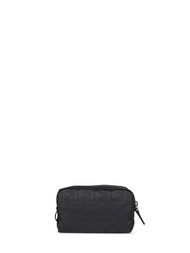 Fendi Ff Zucca Technical Canvas Pouch — Black Polyester in Black Canvas from HEWI